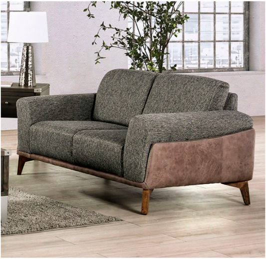 Kloten Mid-century Modern Gray Living Room LoveSeat
