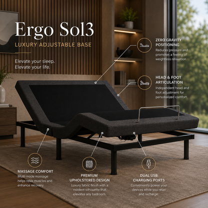 Ergo Sol3 Premier Adjustable Base - Twin