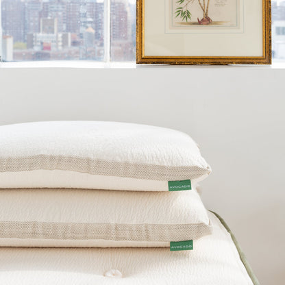 Pair of Avocado Molded Latex Pillows