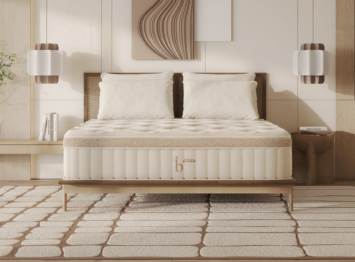 Birch Elite Natural Mattress in a bedroom