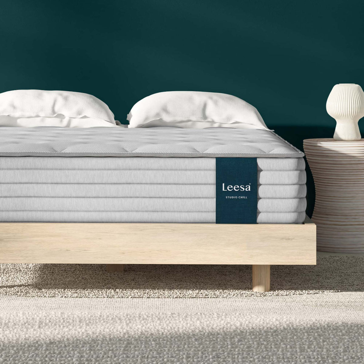 Leesa Studio Chill Hybrid Mattress on a platform bed
