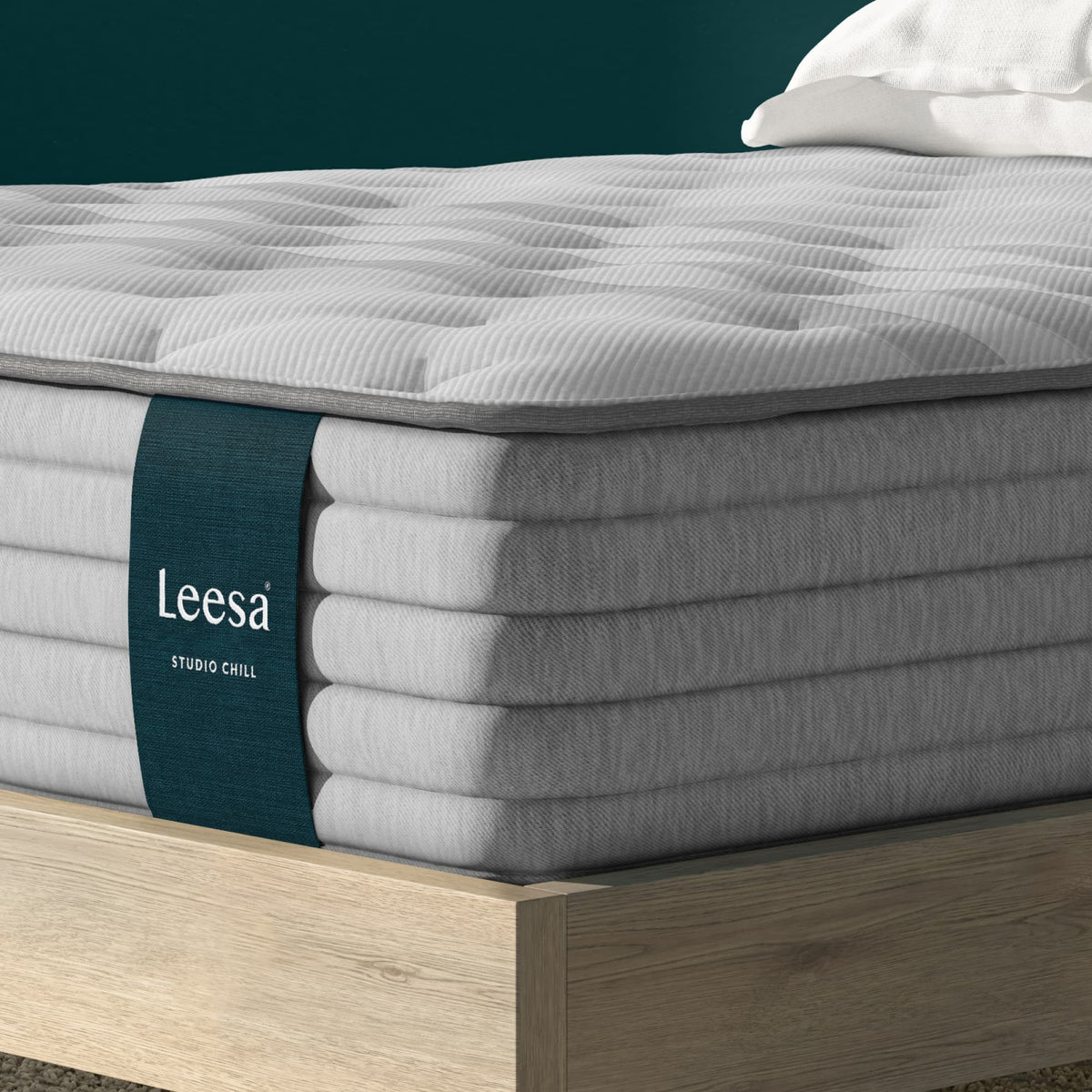 Leesa Studio Chill quilted cover and mattress side detail