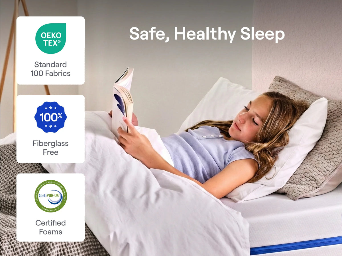Nectar Kids Mattress manufacturer materials and certification graphic