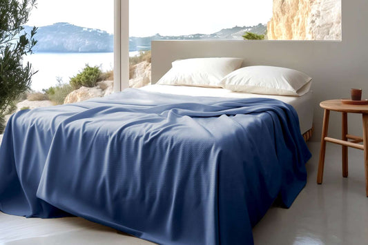 Sleep & Beyond Organic Cotton Honeycomb Jacquard Blanket