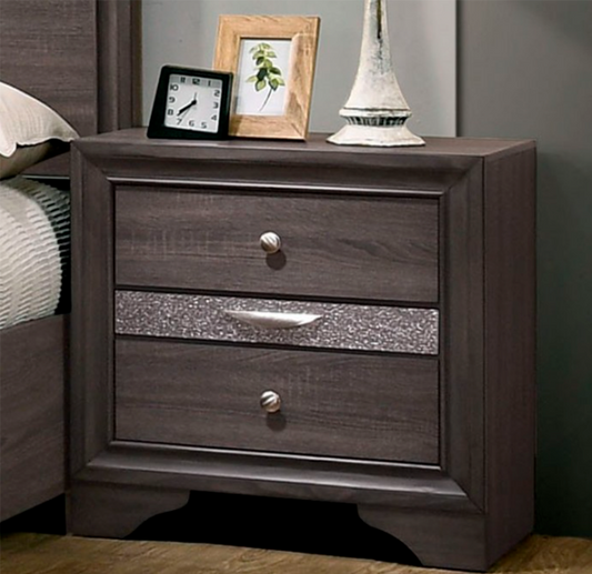 Chrissy Contemporary Gray Night Stand