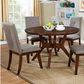 Abelone Rustic Walnut/Gray Round Dining Table