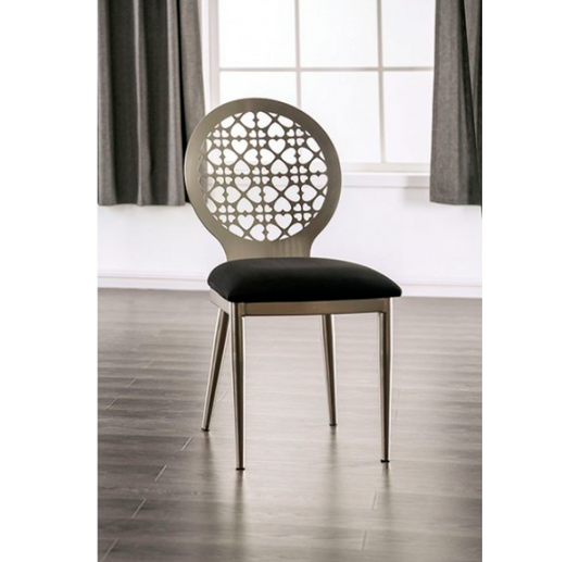 Abner Contemporary Silver, Black Side Chair (2/CTN)