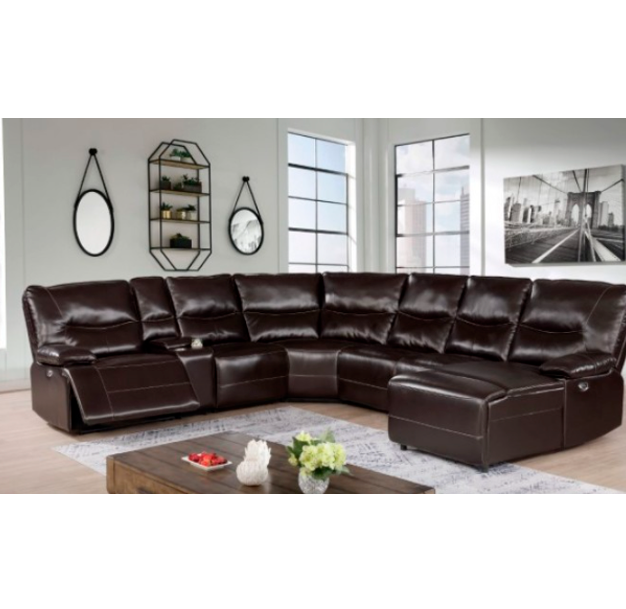 Alayna transitional Dark Brown Living Room Sectional