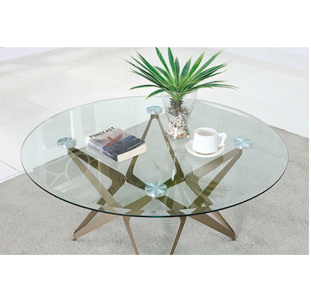 Alvise Contemporary Champagne Living Room Coffee Table