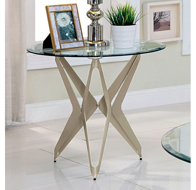 Alvise Contemporary Champagne Living Room End Table