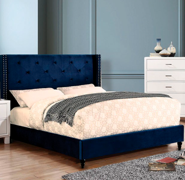 Anabelle Transitional Navy Bed Frame