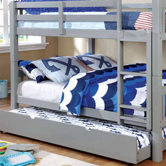 Cameron Transitional Gray Full/Full Bunk Bed, Gray 
