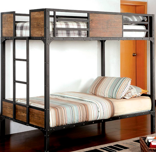 Claption Industrial Black Bunk Bed