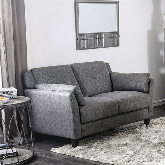 Yazmin Transitional Gray Living Room Love Seat