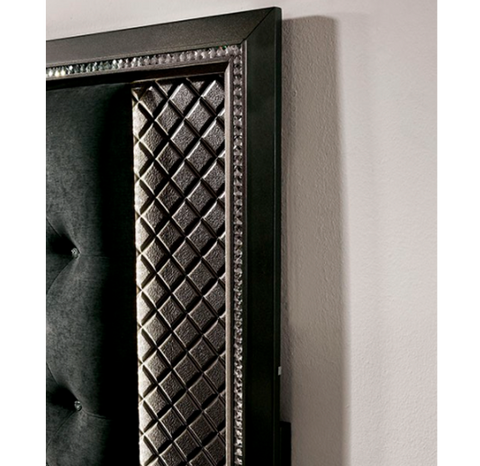 Demetria Contemporary Metallic Gray Bed Frame