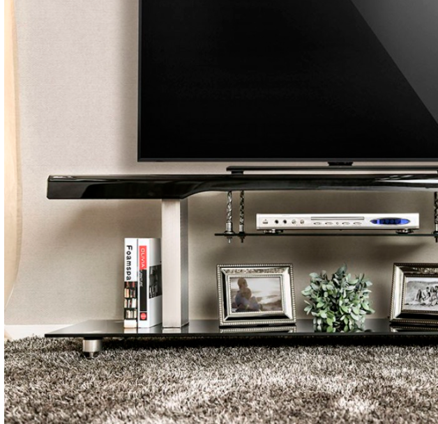 Dietrich Contemporary Black Living Room 60" Tv Console