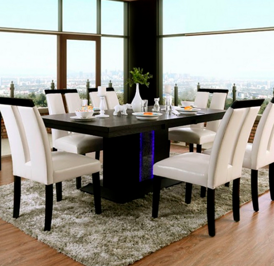 Evangeline Contemporary Black/Beige Dining Table