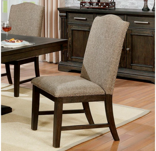 Faulk Transitional Espresso/Warm Gray Dining Chair