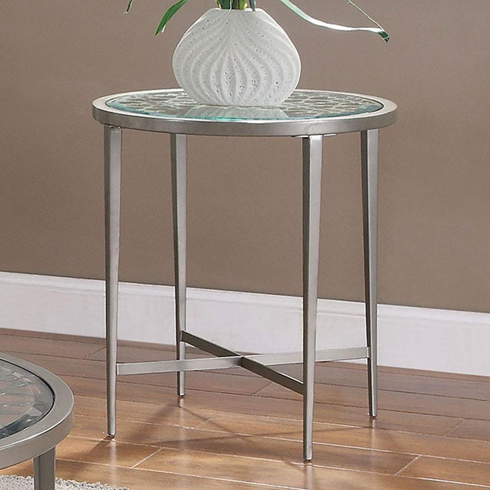 Freja Contemporary Silver Living Room End Table