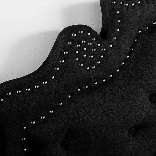 Olivia Upholstered Black Bed