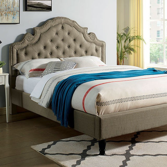 Olivia Upholstered Grey Bed