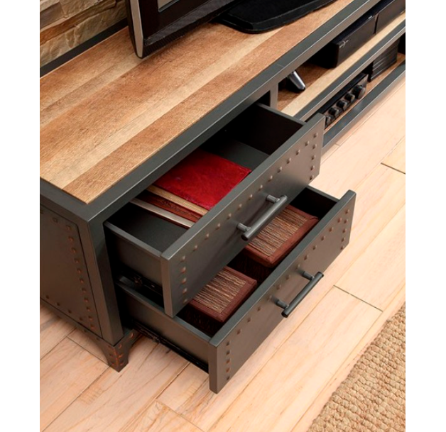 Galway Industrial Gray Living Room TV Stand