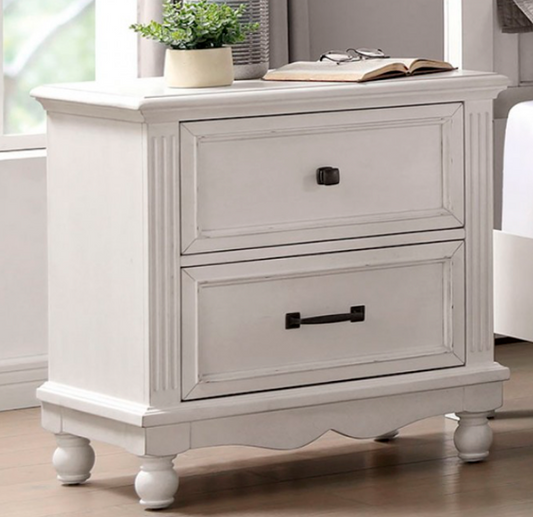 Georgtte Transitional Antique White Night Stand