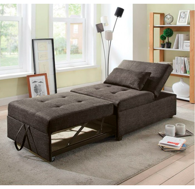 Oona Contemporary Gray Living Room Futon Sofa