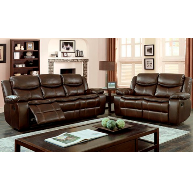 Pollux transitional Brown Living Room Love Seat