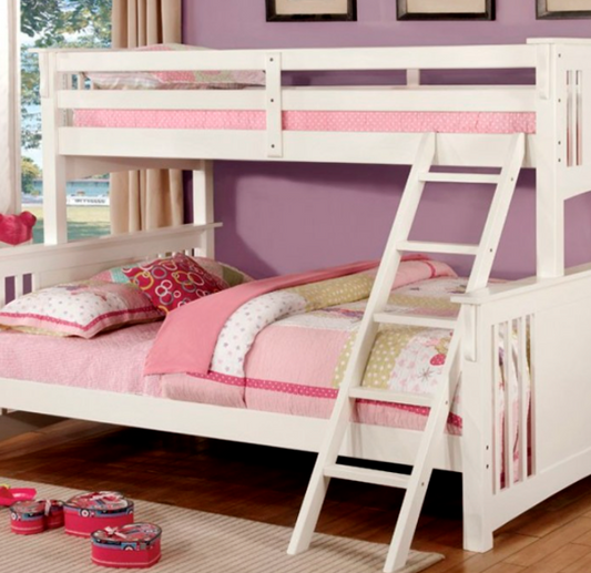 Spring Creek Cottage White Twin Xl/Queen Bunk Bed