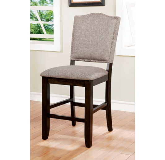 Teagan Transitional  Dark Walnut/Gray Dining Chair