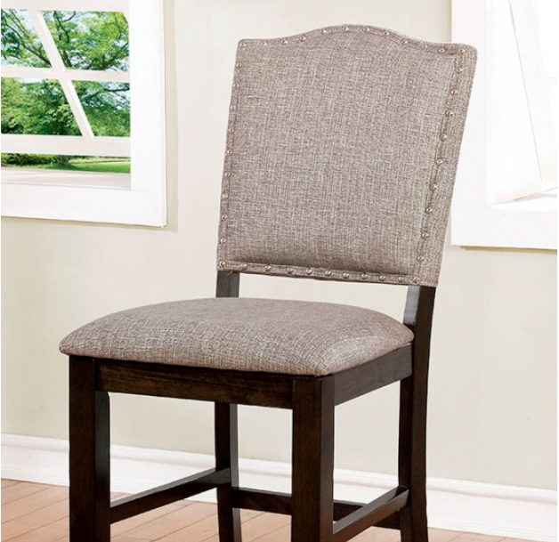 Teagan Transitional  Dark Walnut/Gray Dining Chair