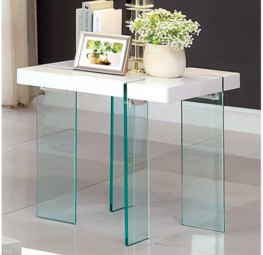 Thorold Contemporary White Living Room End Table