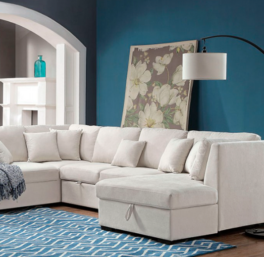 Tryna Contemporary Beige Living Room Sectional
